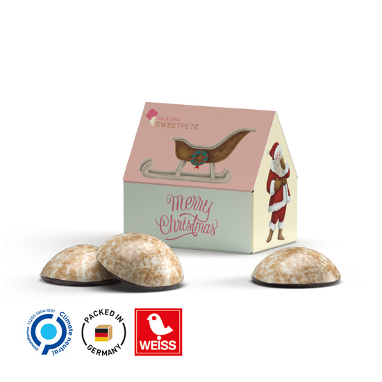 Lebkuchen Haus, WEISS 4er Lebkuchen Mini