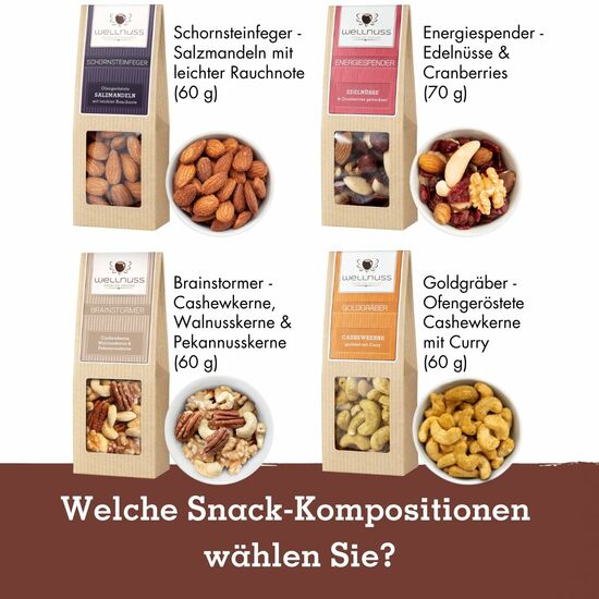 4 Premium Snacks in der Birkenholzbox