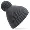 Engineered Knit Ribbed Pom Pom Beanie