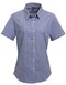 Ladies` Microcheck (Gingham) Short Sleeve Cotton Shirt